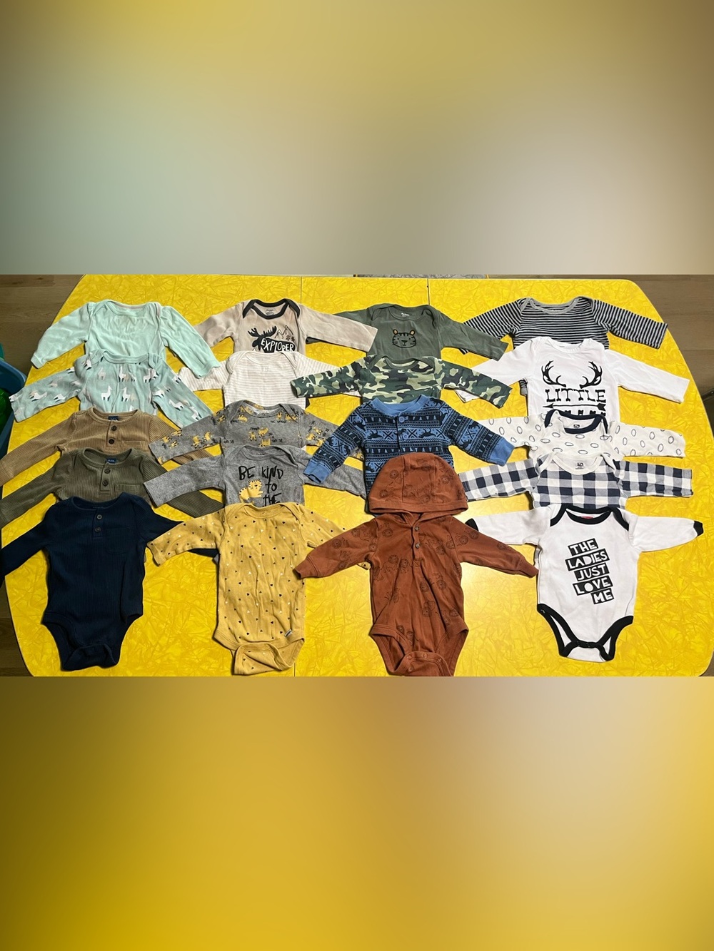 19 Boys Long-Sleeve Bodysuits Bundle